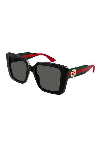 Ochelari de soare patrati - Auriu/Verde englez/Rosu vermillion
