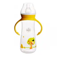 Biberon cu tetina si maner Pupaza din tei pentru +3luni Baby, 250ml, Minut
