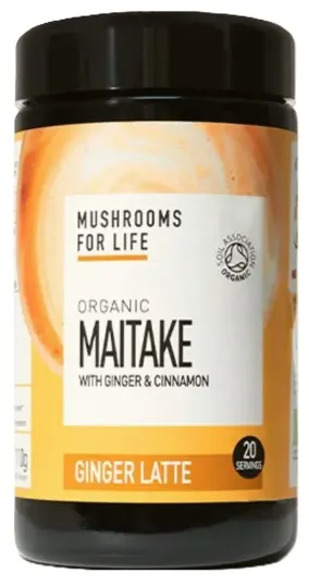 Latte organic cu ghimbir și maitake, 110 g, Mushrooms 4 Life