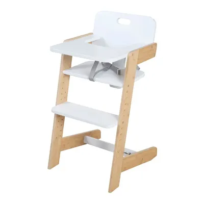 Scaun de masă pentru bebe alb Nature UP – Roba