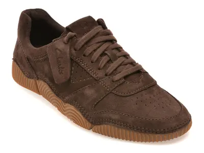 Pantofi sport CLARKS maro, SHARPHAM LACE, din piele intoarsa
