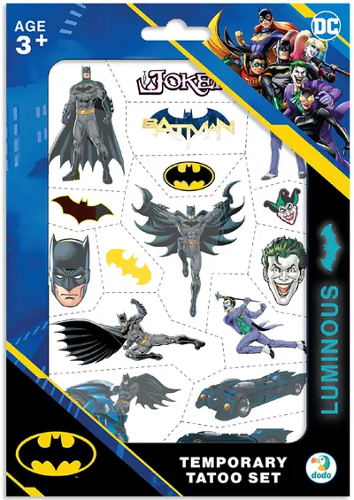 Set de tatuaje temporare Dodo - Batman Sign, strălucind în întuneric