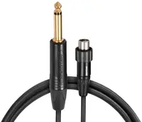 Cablu pentru instrument muzical Shure - WA305, 6.3 mm/TA4F, 0.9 m, negru