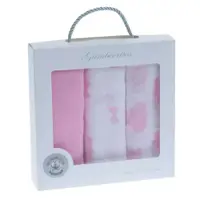 Set 3 scutece muselina Gamberritos 70x70 cm roz