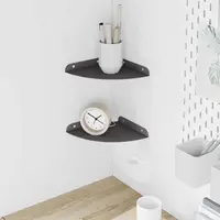 vidaXL Raft Suspendat pentru Colț 2 buc. Negru 18 x 18 x 2 cm