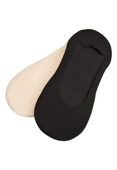 Sosete de tip talpici - dama - set de 2 perechi - Negru-bej - Alyssa 39/41