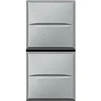 Buton dublu Axolute ND/ND - 10 A-250 V~- Conectare automata - Aluminiu - 1 modul