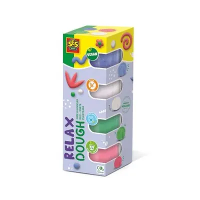 Plastilina colorata vegana pentru copii SES Relax 4 x 90 gr