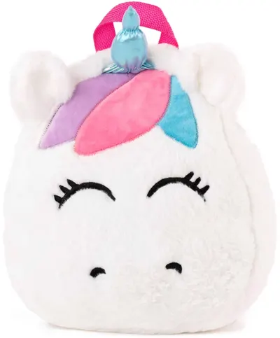 Rucsac de pluș pentru grădiniță Amek Toys - Rucsac unicorn, 28 cm