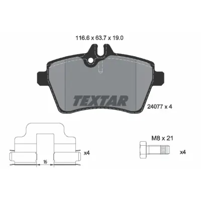 Set placute frana, frana disc TEXTAR 2407701