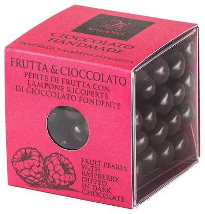 Bomboane cu ciocolata neagra si zmeura - Frutta & Cioccolato