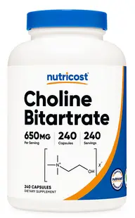 Choline Bitartrate, 240 capsule, Nutricost
