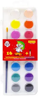 Vopsele acuarelă Sense - 16 culori, cu pensulă