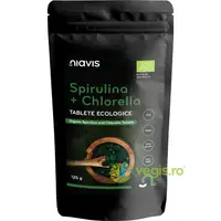 Spirulina + Chlorella Tablete fara Gluten Ecologice/Bio 125g