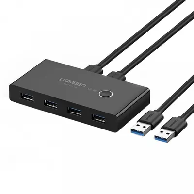 Switch USB UGREEN US216 (30768) Two Sharing Box New Version, 4 x USB-A 3.0, Negru