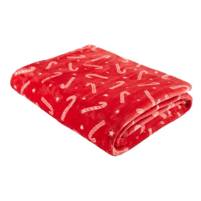 Pătură din micropluș 130x170 cm cu model de Crăciun Candy Cane – Catherine Lansfield