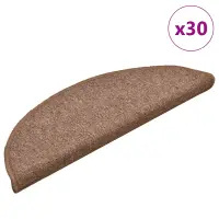 vidaXL Covorașe pentru scări, 30 buc., 56x17x3 cm, maro, semirotunde