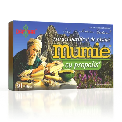 Extract purificat de rasina Mumie cu Propolis, 60 tablete, Damar