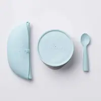 Set diversificare hrana bebelusi Miniware First Bites 4 piese Aqua