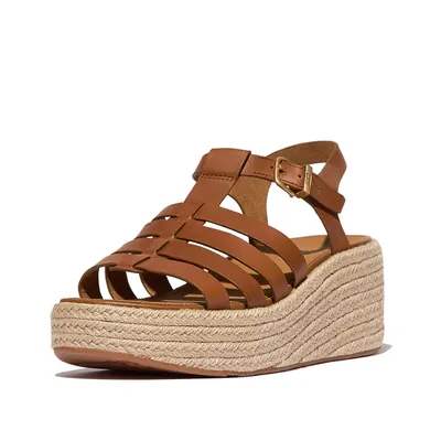 FITFLOP FitFlop Platfforms Espadr. Leather Fisherman Wedge Sandals DIEPBRUIN 37