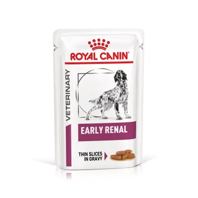 ROYAL CANIN VD Early Renal, XS-XL, dietă veterinară, plic hrană umedă câini, sistem renal, (în sos), bax, 100g x 12buc