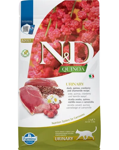 FARMINA N&D Quinoa Cat Urinary Hrana pentru pisici cu afectiuni urinare, cu rata 1.5 kg