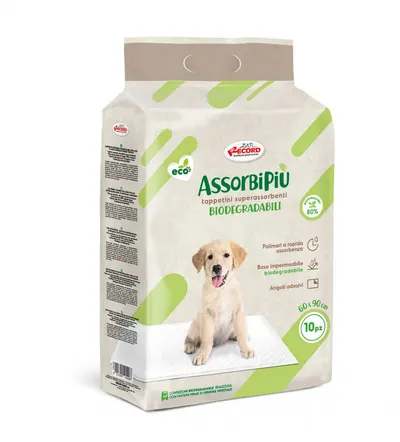 Covorase absorbante biodegradabile, AssorbiPiu Eco, 60 x 90 cm, 10 bucati