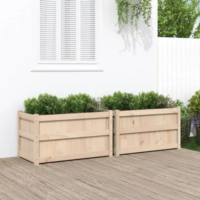 vidaXL Jardiniere de grădină, 2 buc., lemn masiv de pin