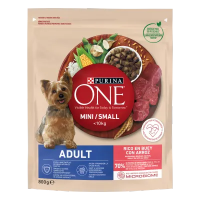 PURINA ONE MINI ADULT, Vita si Orez, hrana uscata pentru caini, 800 g
