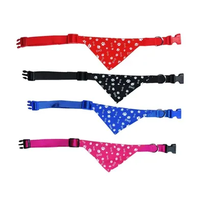 Zgarda textila pentru caini de talie medie, rosie, reglabila, 30-45 cm x 1,5 cm