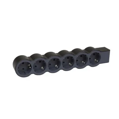 Prelungitor Sch 6x2p+t Standard pentru a Fi Cablat Negru