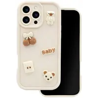 Husa pentru Samsung Galaxy S25 Ultra S938, OEM, Ultra Trendy 3D Bear, Bej