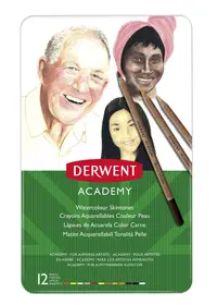 Creioane acuarelabile, 12buc/set, tonurile pielii, diverse culori, Derwent Academy