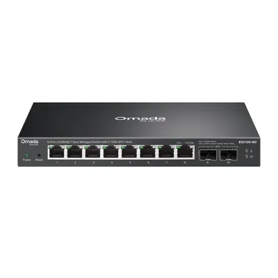 Omada 8-Port 2.5GBASE-T Easy Managed Switch with 2 10GE SFP+ Slots PORT: 8× 2.5G RJ45 Ports,2× 10G SFP+ Slots SPEC: Desktop Stee