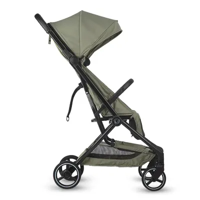 Carucior sport Coccolle Sierra cu pliere automata ultracompacta la buton, Cadru aluminiu, Pozitie somn, Dimensiuni reglementate IATA pentru bagaj mana avion, Pana la 22 kg, Copertina extensibila cu protectie UV 50+, Husa insecte, Sage Green