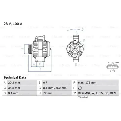 Generator/alternator BOSCH 0 986 047 820