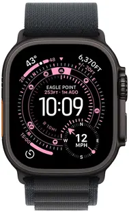 Ceas inteligent Apple - Watch Ultra 3 Cellular, 49mm, L, Black Titanium/Black Alpine