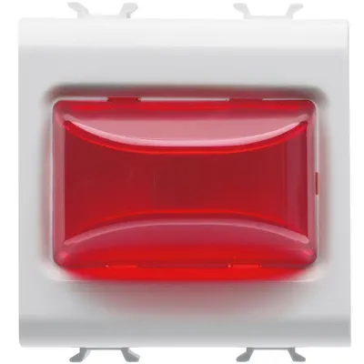 Lampa semnalizare reliefata rosie 2 module 12V ac/dc / 230V ac Gewiss Chorus GW10633