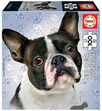 Puzzle cu 100 de piese în mini cutie tip cub