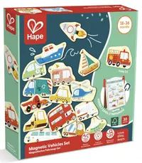 Set de joacă Hape - Vehicule magnetice, 30 buc.