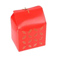 Cutie pătrată perforată - roșu