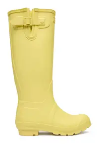 Cizme de cauciuc pentru femei - galbene - stil de ploaie - slip on - material textil - Galben