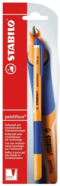 Pix cu role Stabilo pointVisco - cerneală gel, albastră
