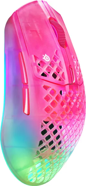 Mouse gaming SteelSeries - Aerox 3 WL Gen 2, optic, wireless, Magenta Haze