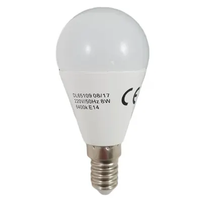 Bec Led Sferic E14, model G45, 8W=60W, 2700K, lumina calda