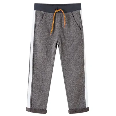 Pantaloni de trening pentru copii, gri închis melanj, 116