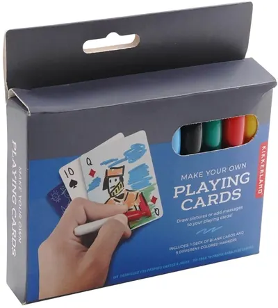 Kit creativ Kikkerland - Colorează și creează-ți propriile cărți de joc