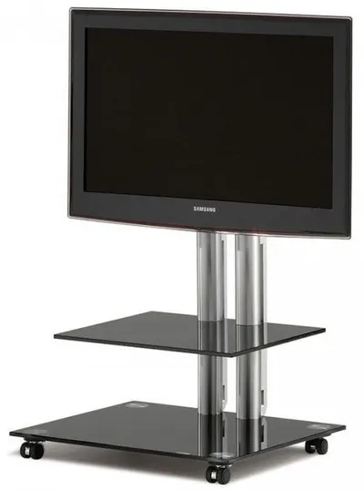 Masă pentru echipamente audio și video Spectral - PL 60, negru/transparent
