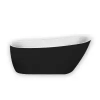 Cada baie freestanding neagra, ovala, acril, 170 x 78 cm Florida Natalia Black 170
