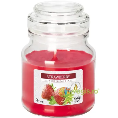 Lumanare Parfumata in Borcan cu Capac Aroma de Capsuni